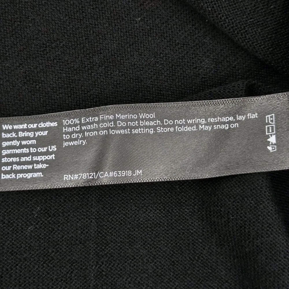 Eileen Fisher Merino Wool Sweater Box Top Womens Size XL Black Fall Winter Soft - Picture 7 of 7